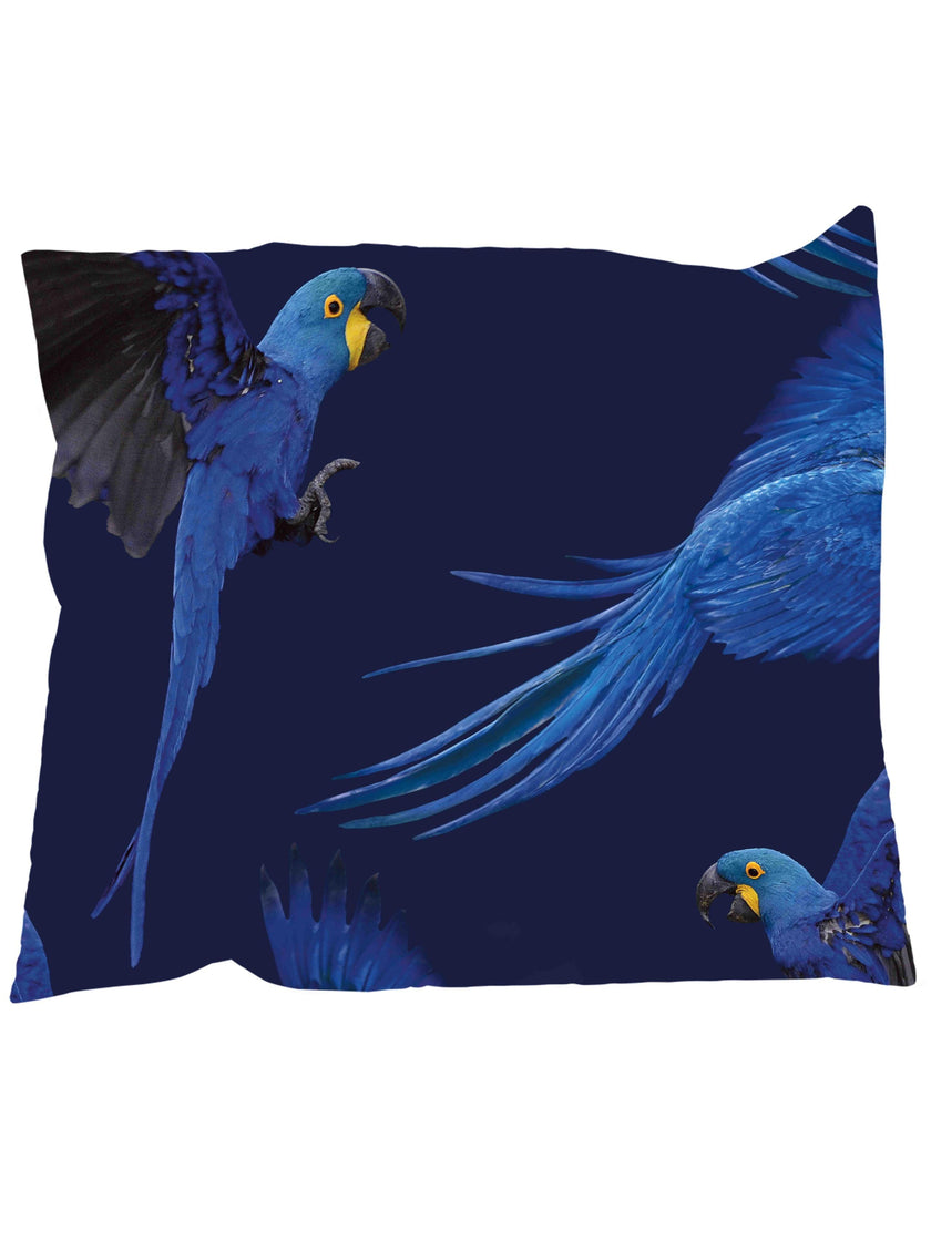 Blauer Papagei-Kissenbezug