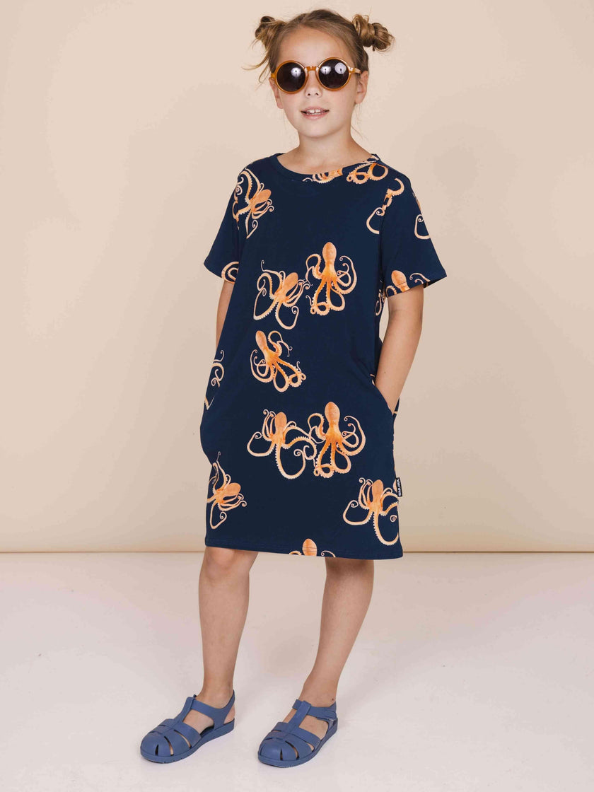 Oktopus-Kleid mit kurzen Ärmeln für Kinder