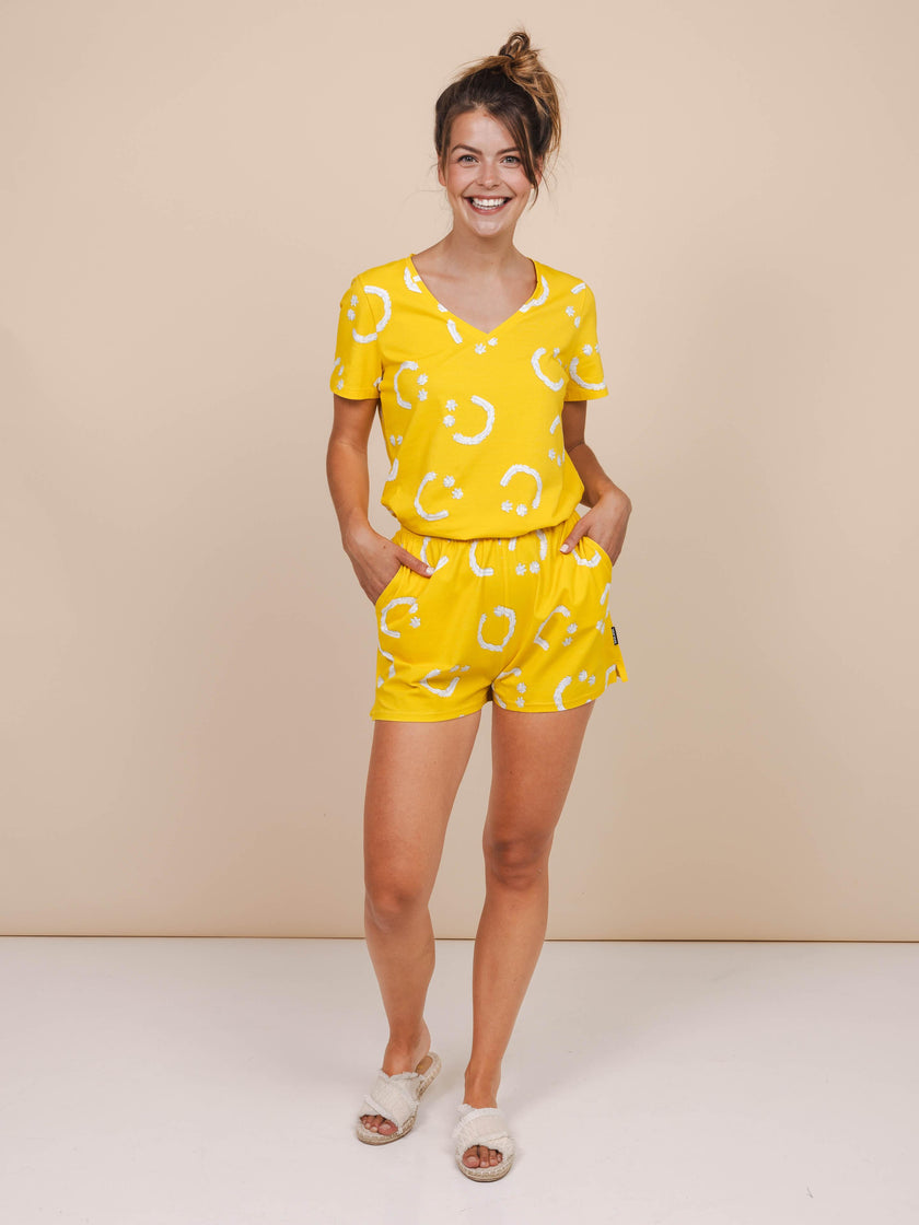 Smiles Yellow Shorts Women