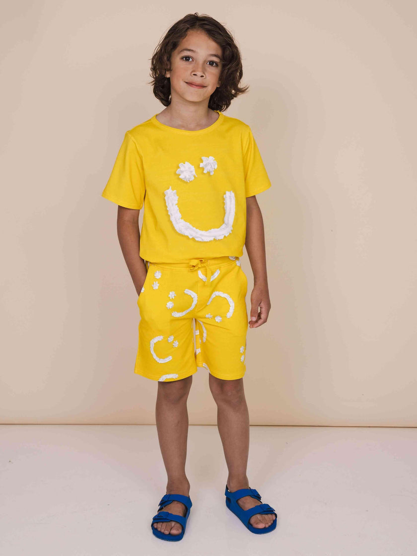 Smiles Yellow T-shirt en Korte broek set Kinderen