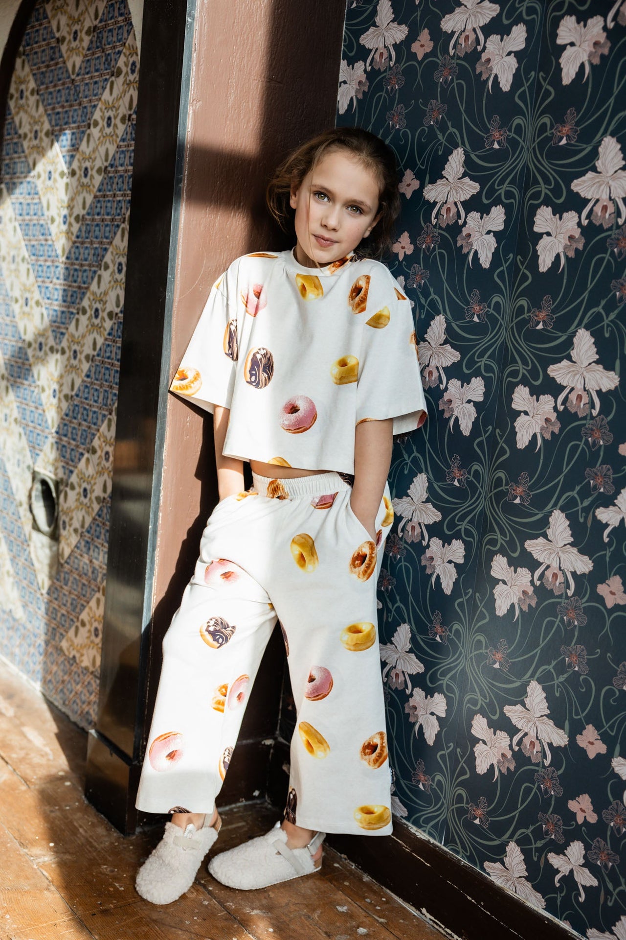 Cropped T-Shirt & Wijde broek set