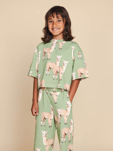 Alpaca Meadow Cropped T-Shirt Kids