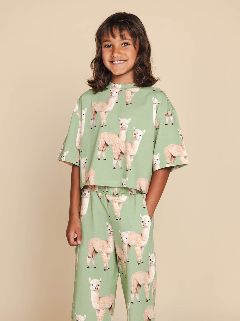 Alpaca Meadow Cropped T-Shirt Kids