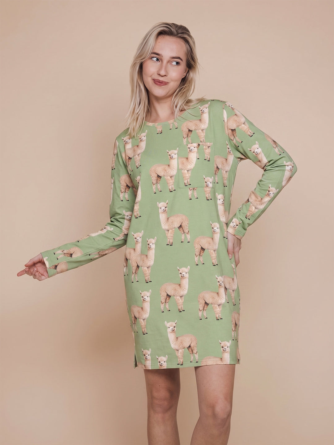 Alpaca Meadow Long Sleeve Dress Dames
