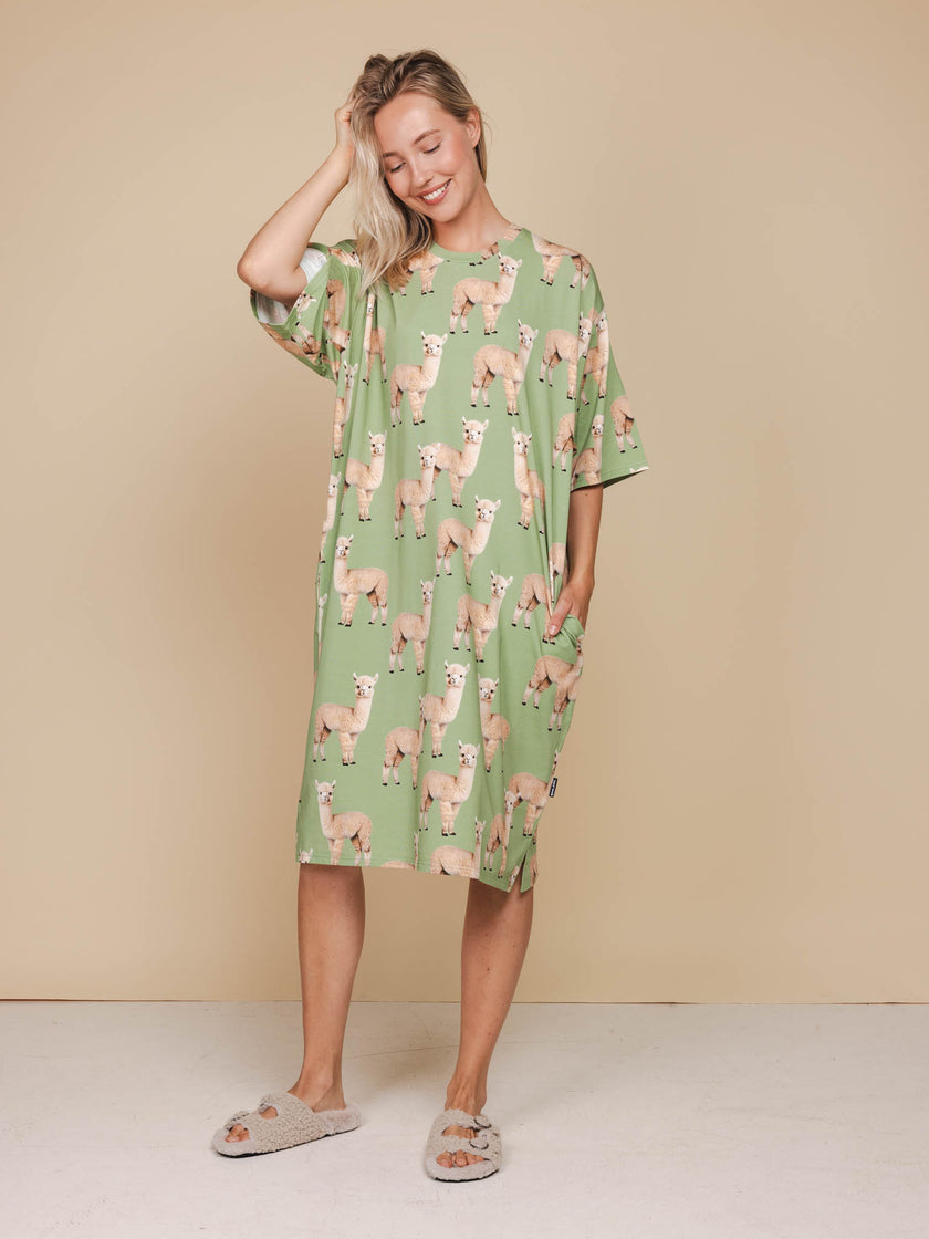 Alpaca Meadow Relaxed Tee Dress Dames