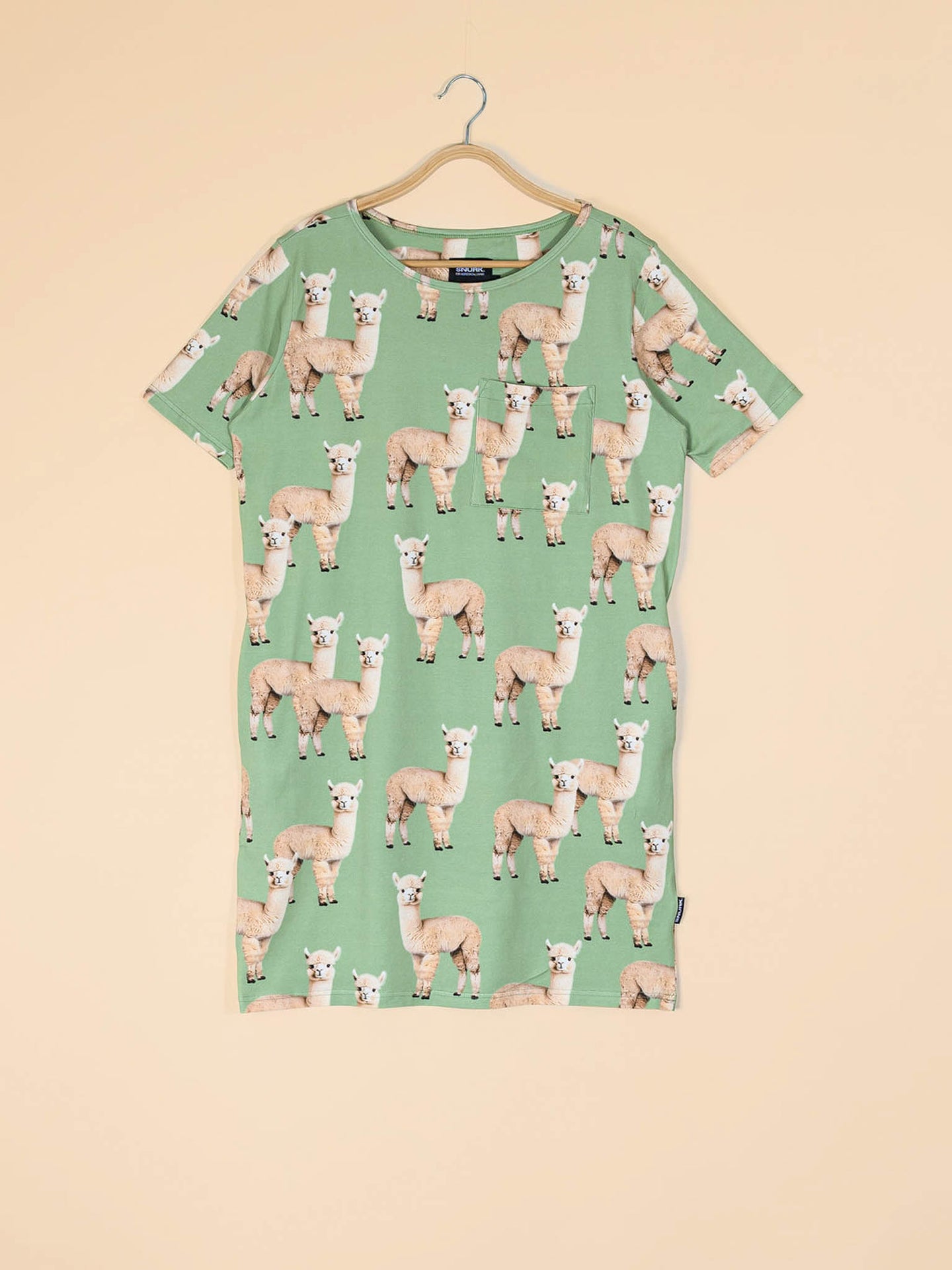 Alpaca Meadow T-shirt Dress Dames - SNURK