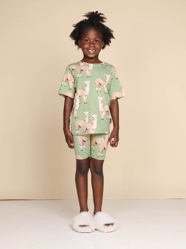 Alpaca Meadow T-shirt en Bikershorts set Kids