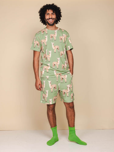 Alpaca Meadow T-shirt en Shorts set Heren