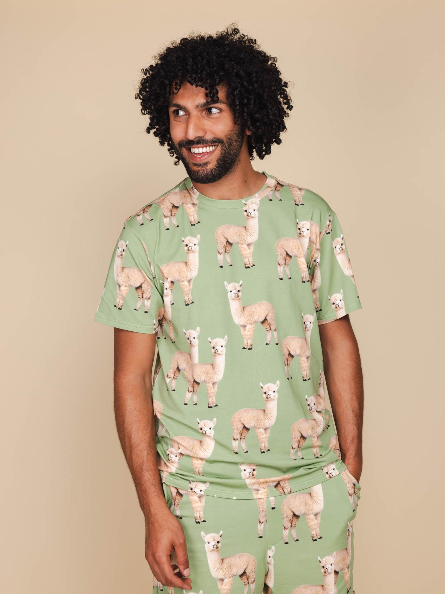 Alpaca Meadow T-shirt en Shorts set Heren - SNURK