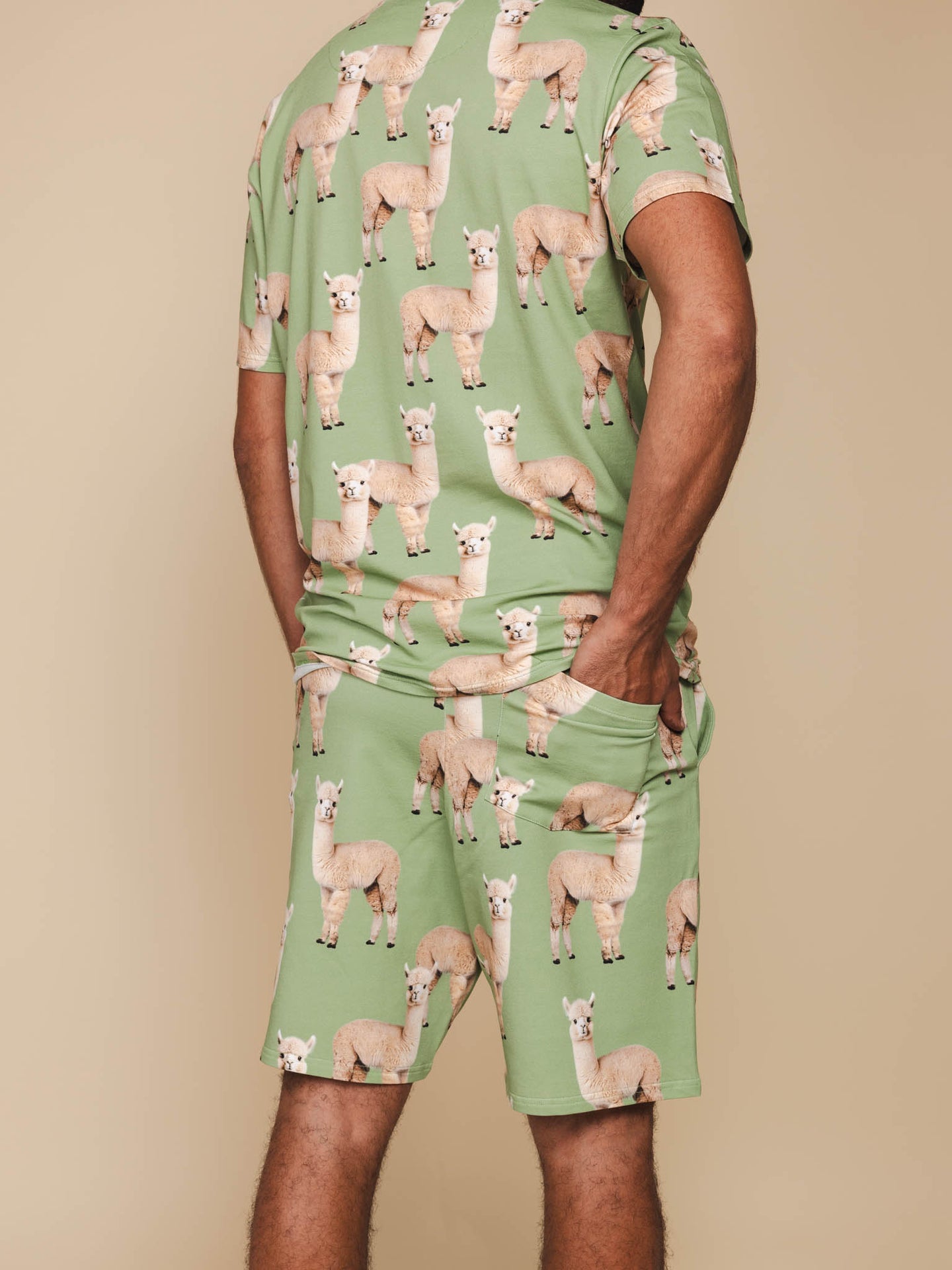 Alpaca Meadow T-shirt en Shorts set Heren - SNURK