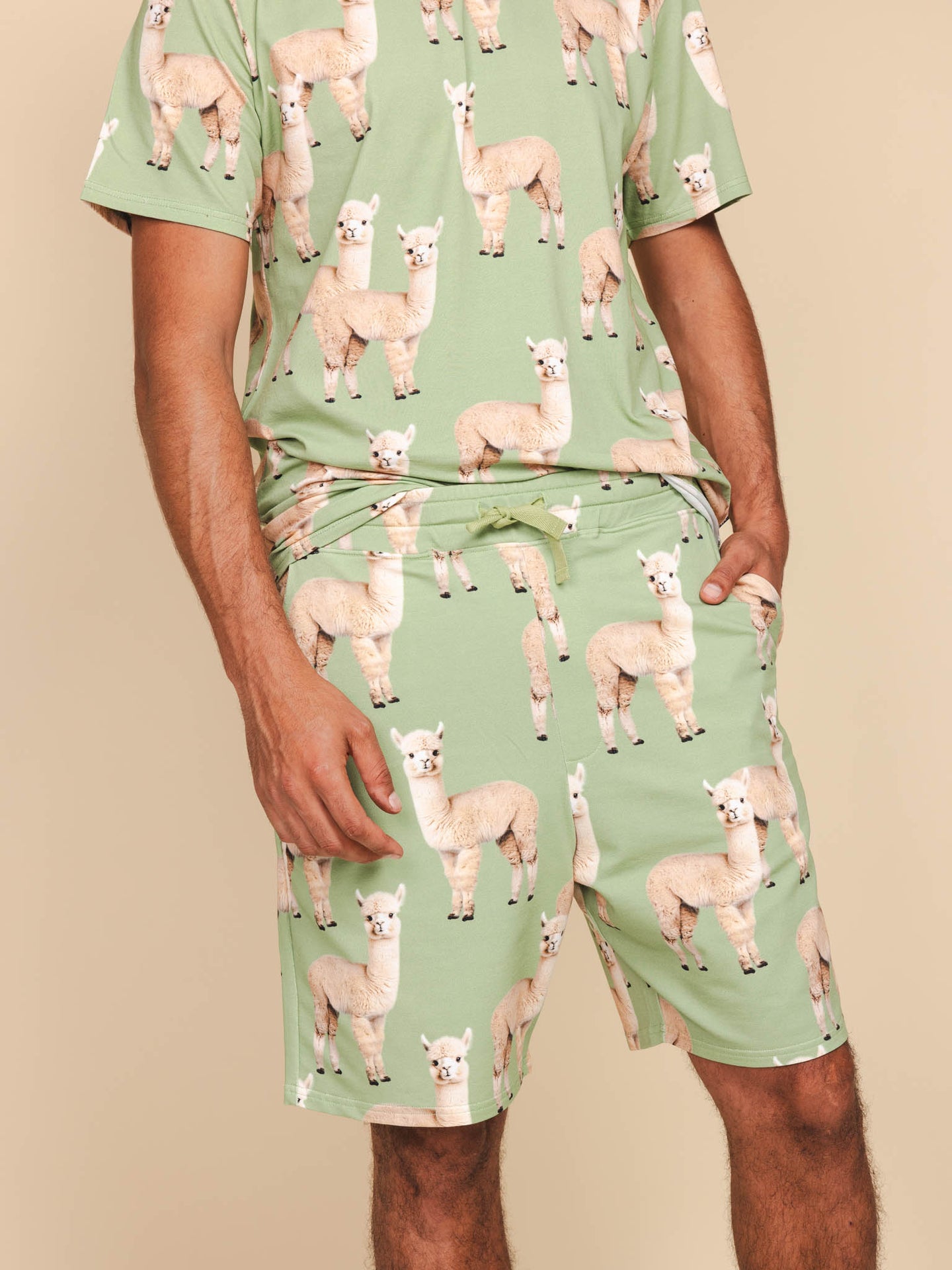 Alpaca Meadow T-shirt en Shorts set Heren - SNURK