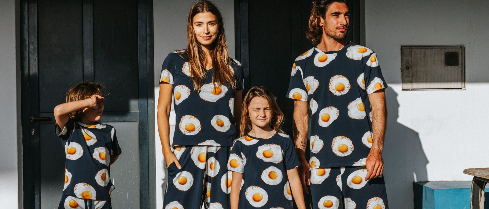 Eggs Navy Print