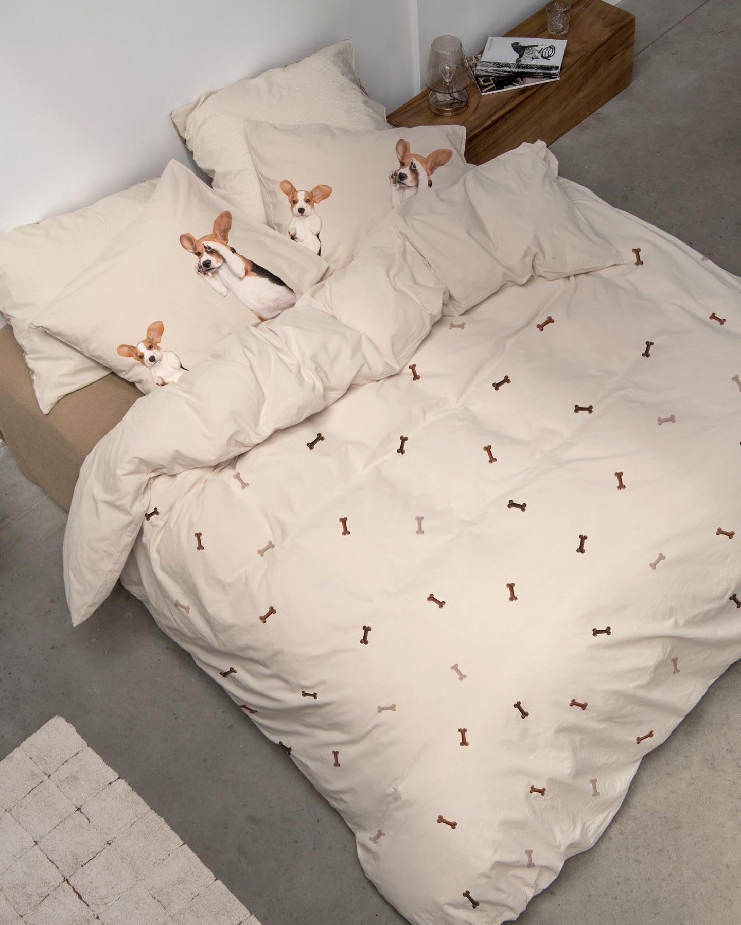 Beagle Friends duvet cover set flannel