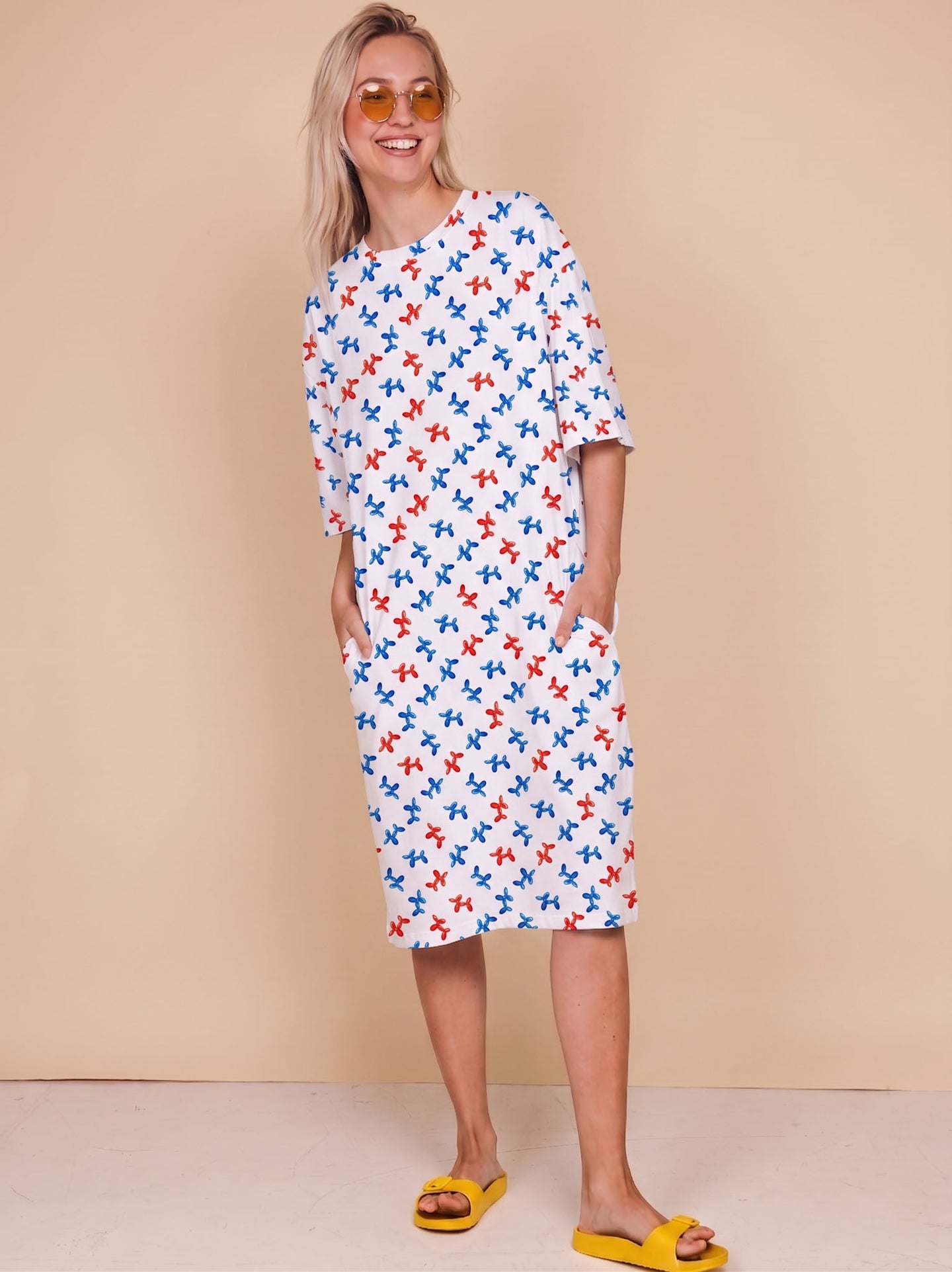 Eggs Navy Relaxed Tee Dress Women