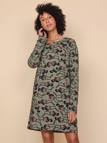 Binoculars Long Sleeve Dress Dames