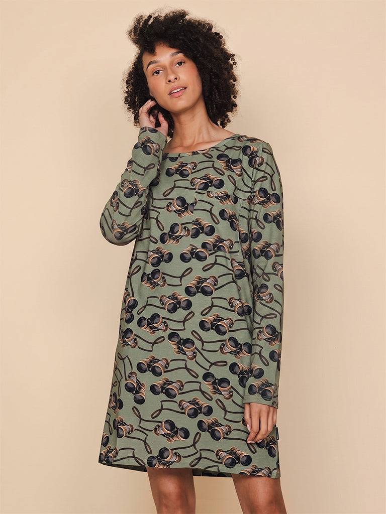 Binoculars Long Sleeve Dress Women