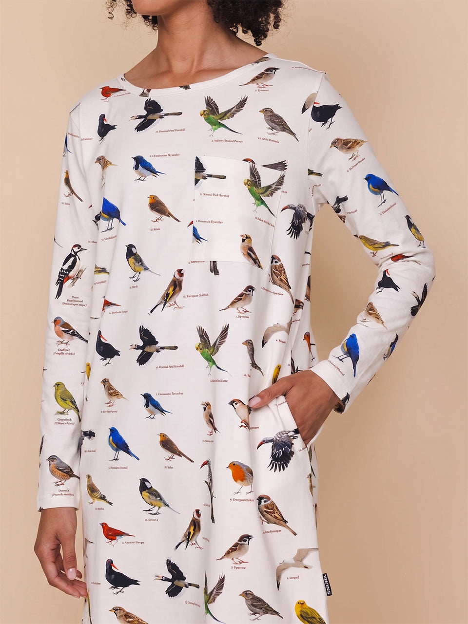 Bird Watching Long Sleeve Dress Dames
