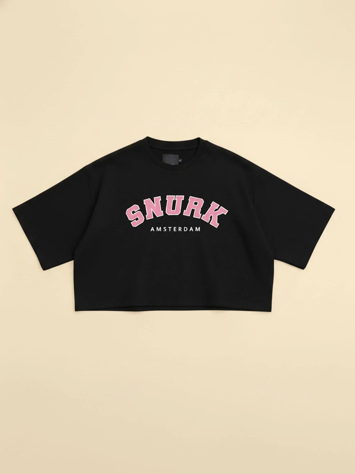 College Black Cropped T-Shirt Dames - SNURK