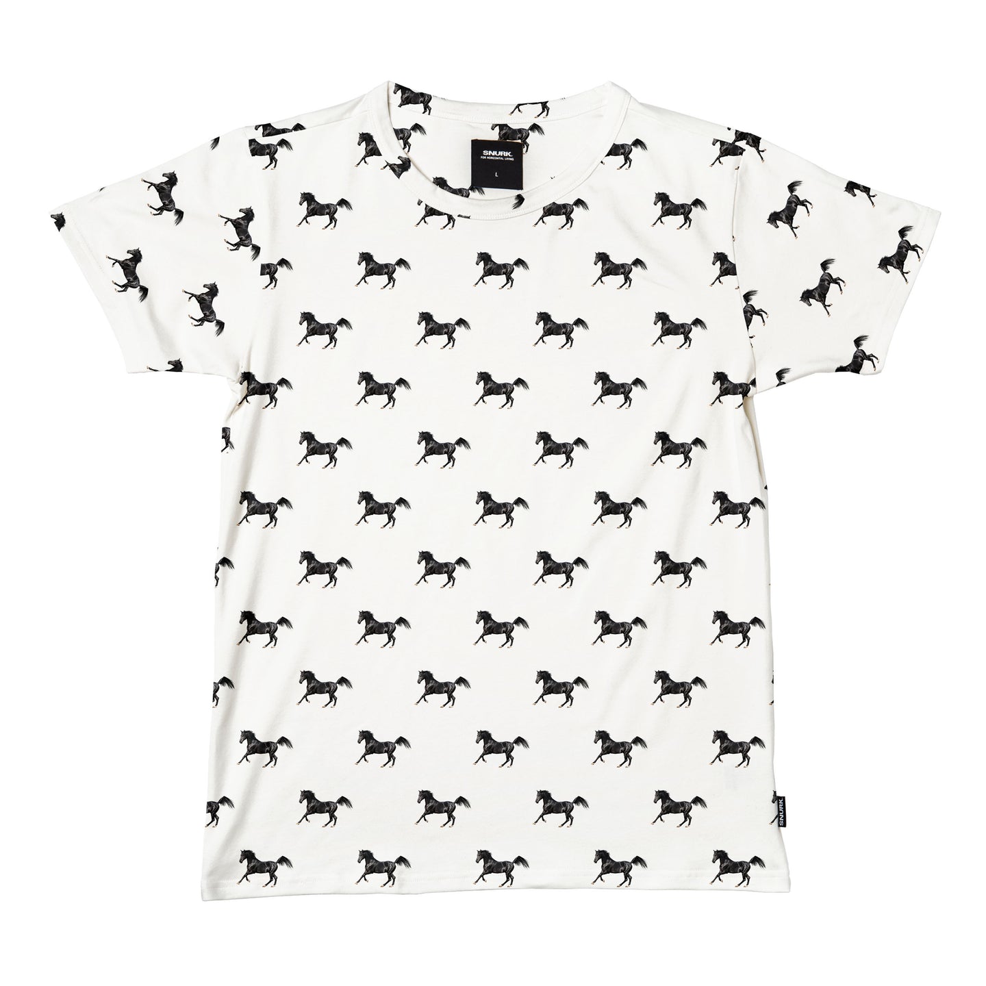 Black Horses White T-shirt Unisex