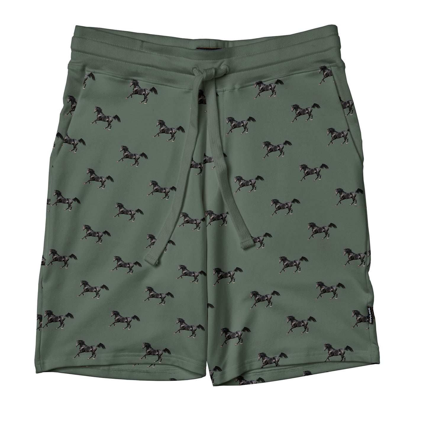Black Horses Green Shorts Heren
