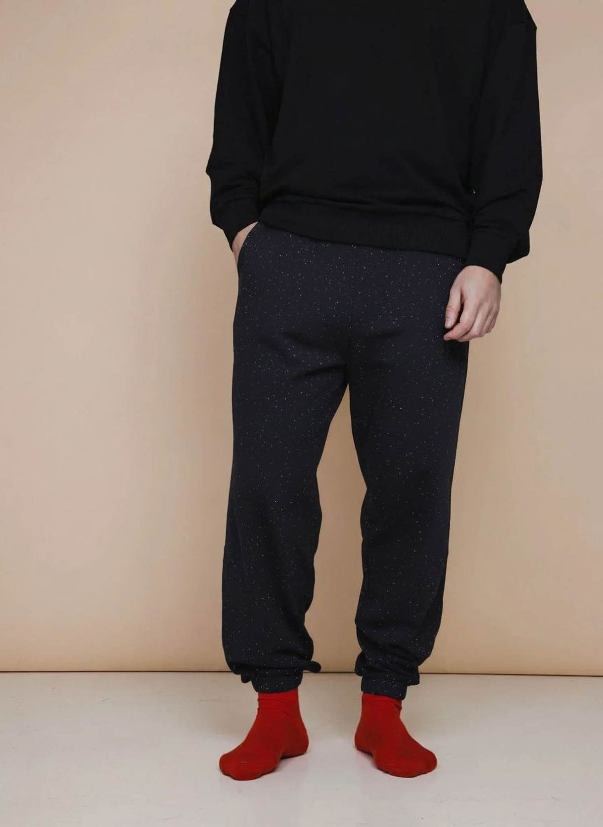 Black Speckled Joggingbroek Unisex