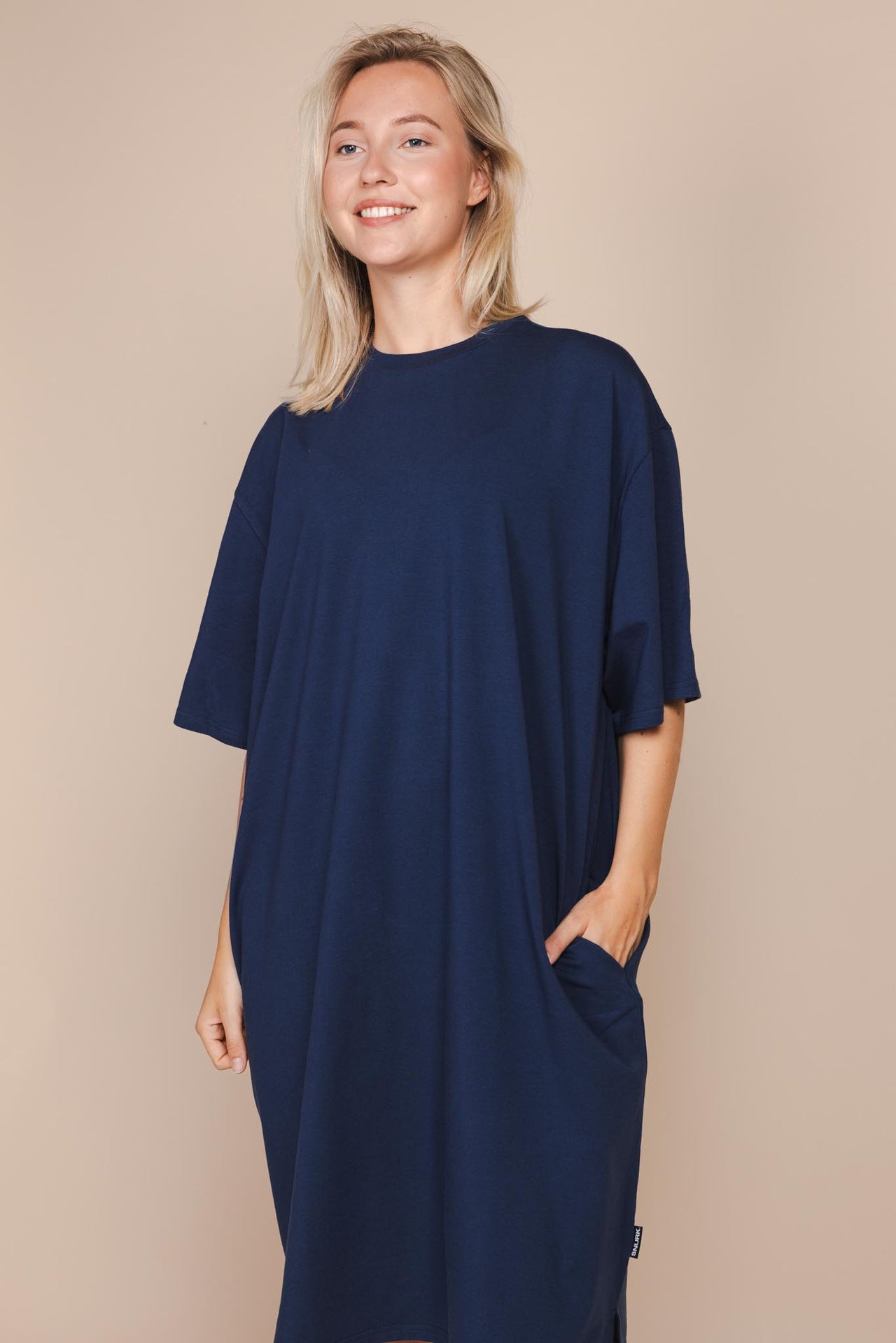 Slow Navy Relaxed Tee Dress Women SNURK