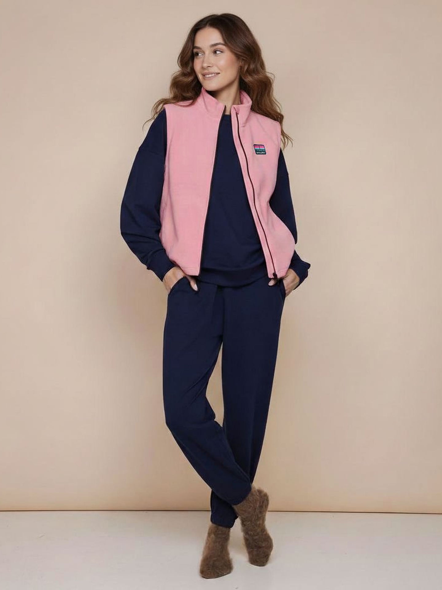 Dusty Pink Fleece Bodywarmer