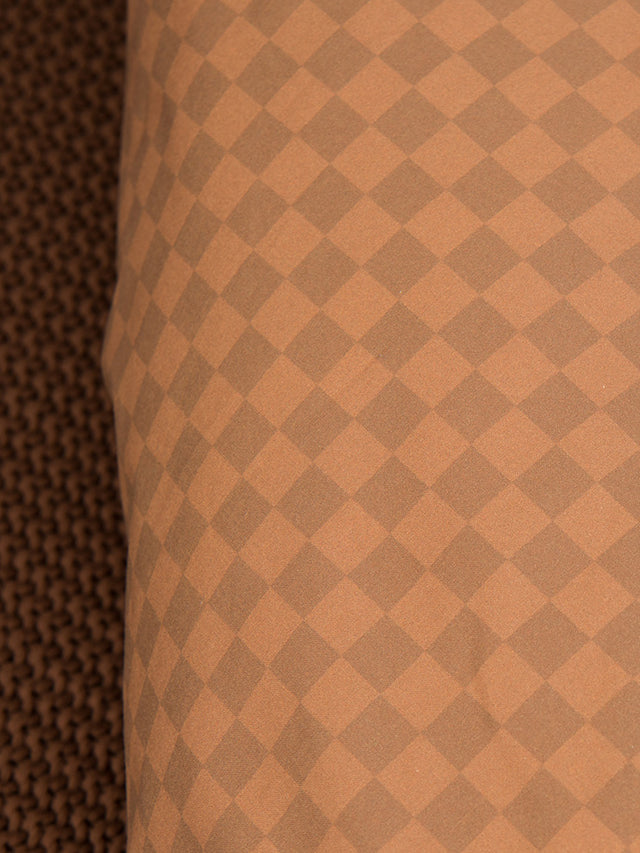 Brown Check dekbedovertrek flanel