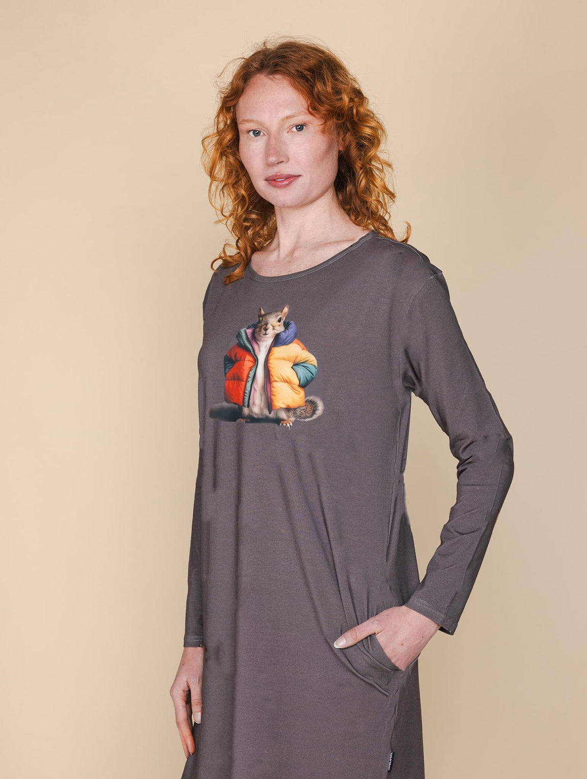 Bruno Big Long Sleeve Dress Dames