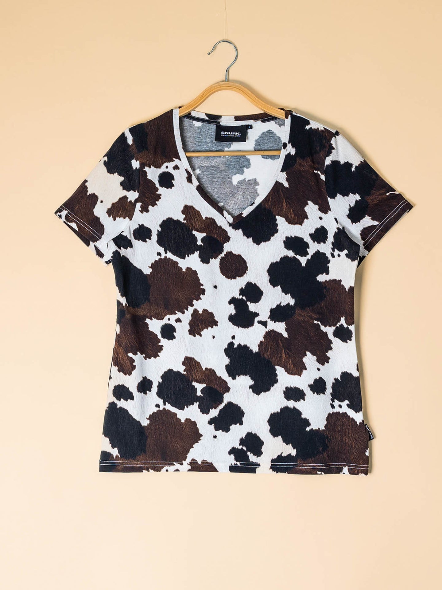 Cow V-neck T-shirt Dames - SNURK