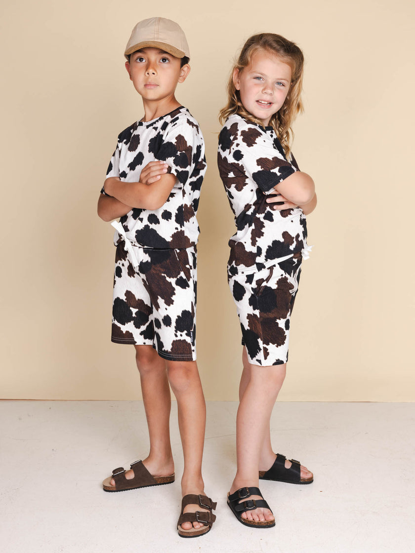 Cow T-shirt en Shorts set Kids