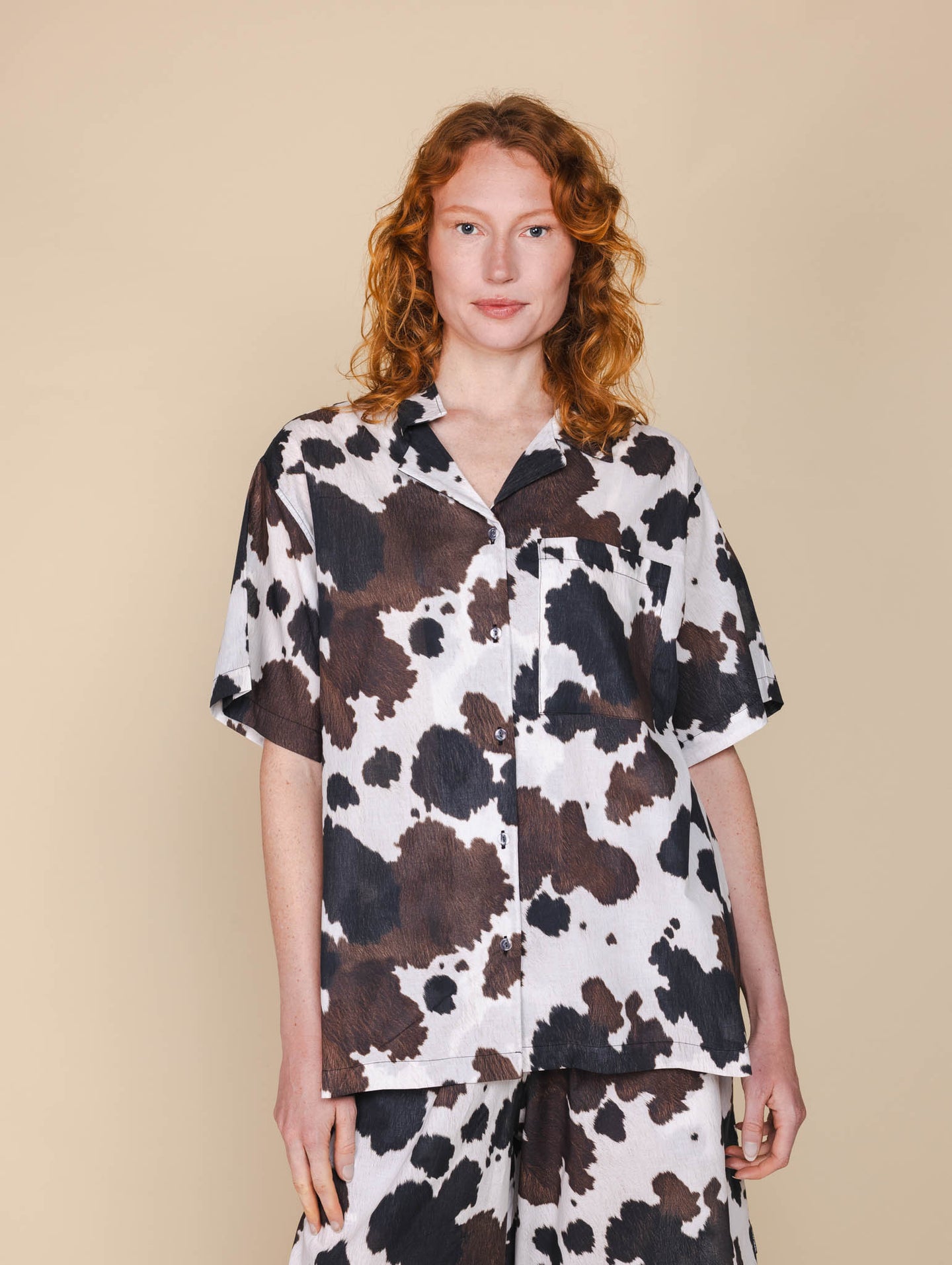 Cow Button Up set Women