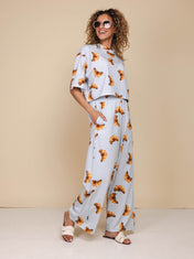 Croissants Cropped T-shirt and Wide trousers set Women