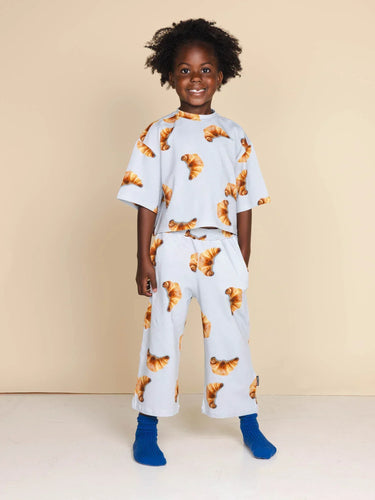 Croissants Cropped T-shirt en Wijde broek set Kids
