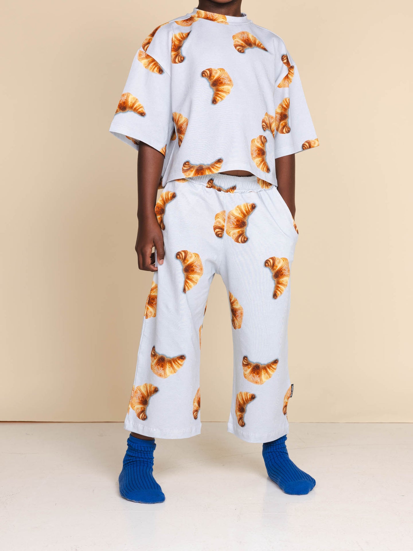 Croissants Cropped T-shirt en Wijde broek set Kids - SNURK