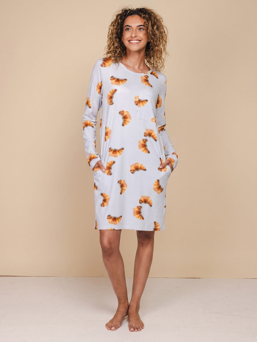 Croissants Long Sleeve Dress Women