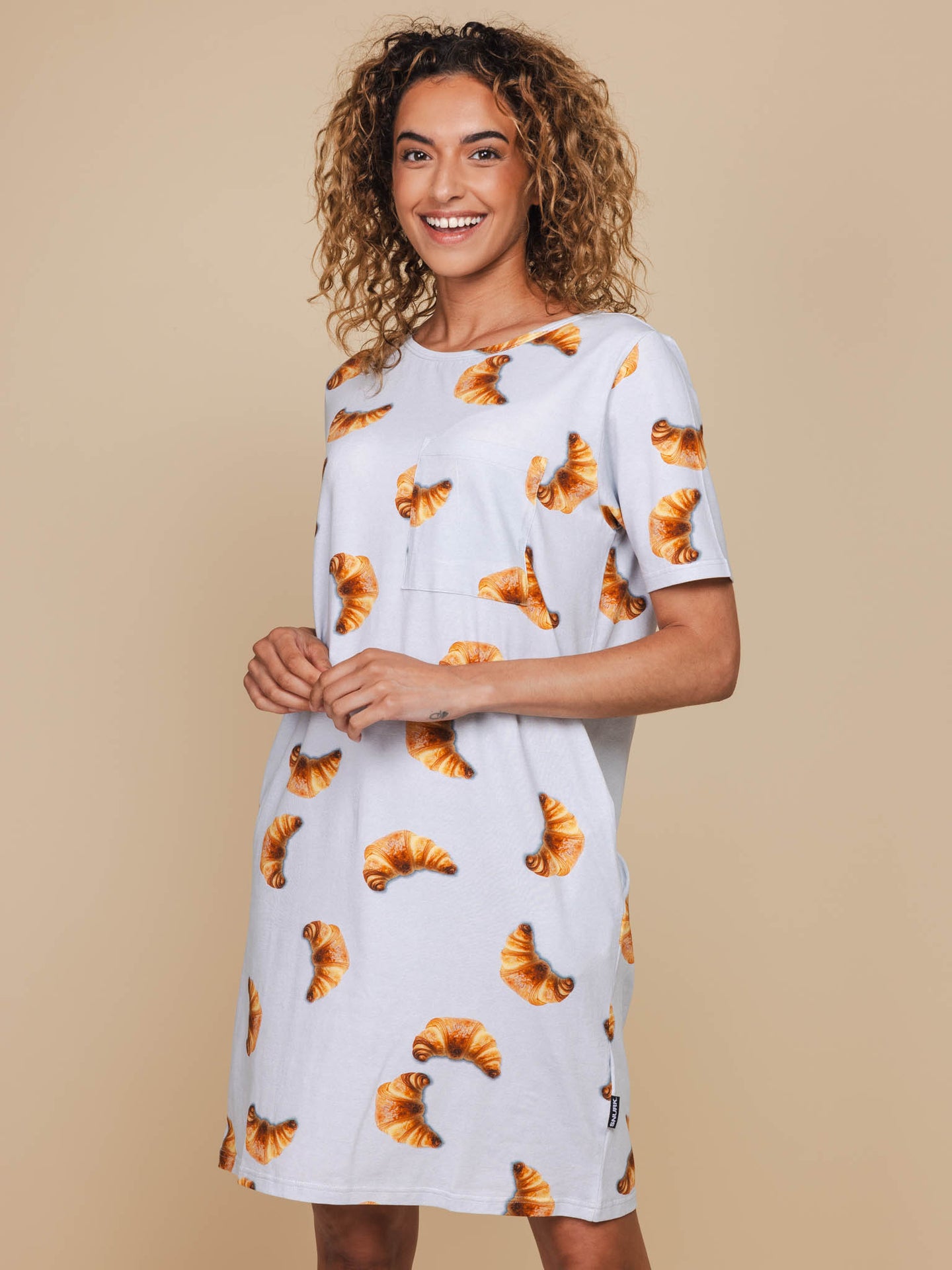 Croissants T-shirt Dress Dames - SNURK