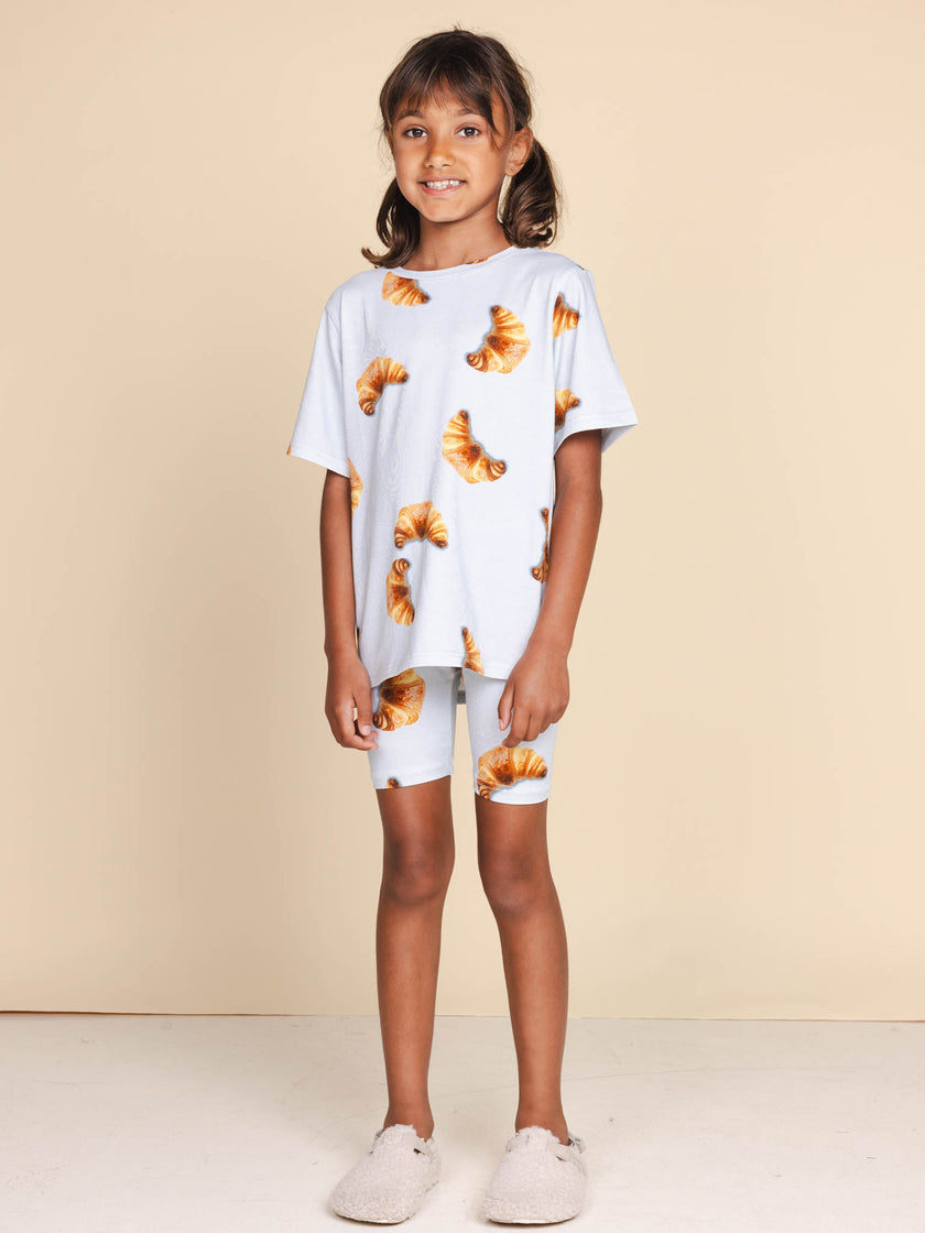 Croissants T-shirt en Bikershorts set Kids
