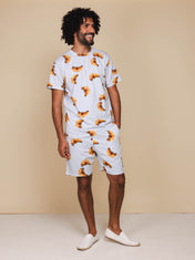 Croissants T-shirt en Shorts set Heren