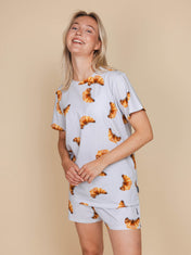 Croissants T-shirt en Shorts set Dames