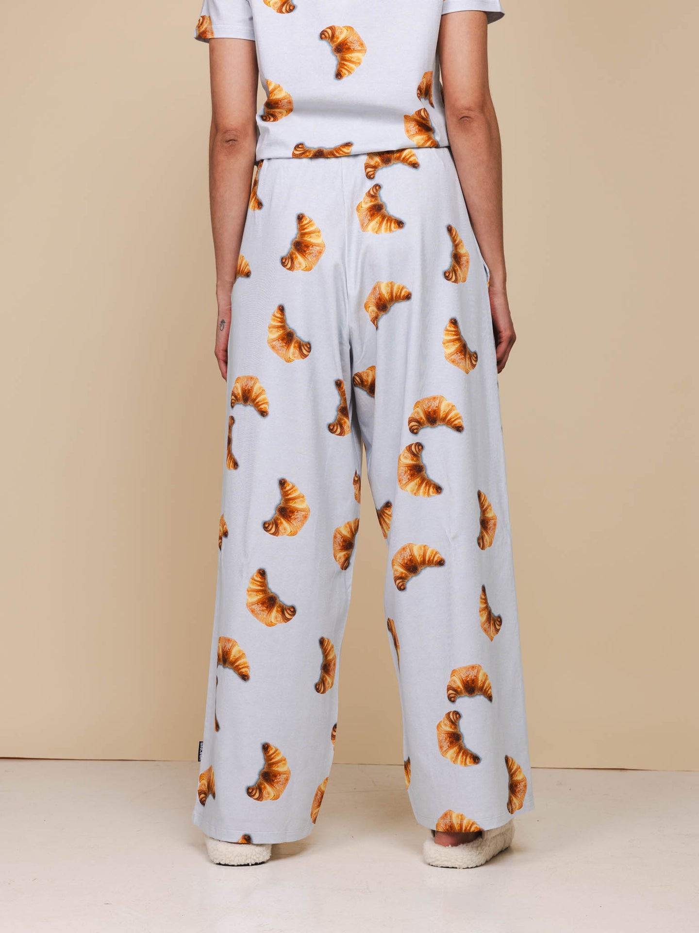 Croissants V-neck T-shirt en Wijde broek set Dames - SNURK