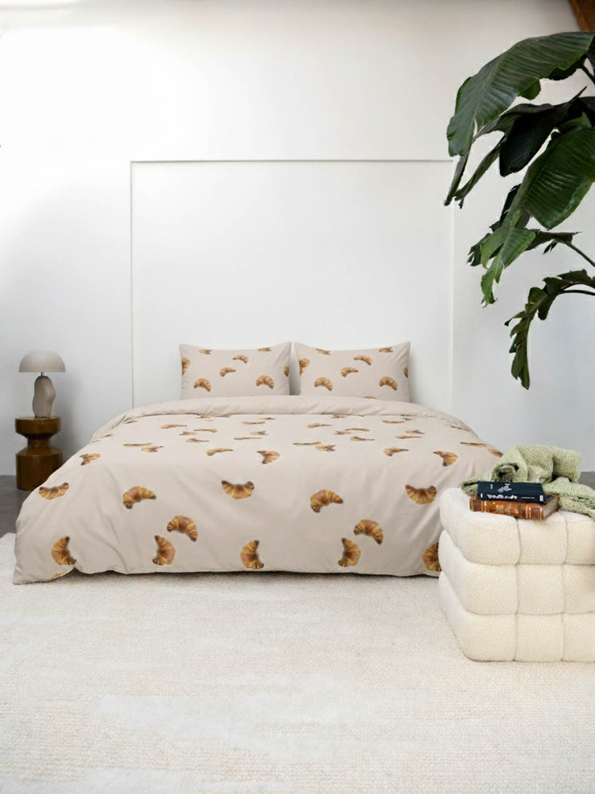 Croissants Beige duvet cover set