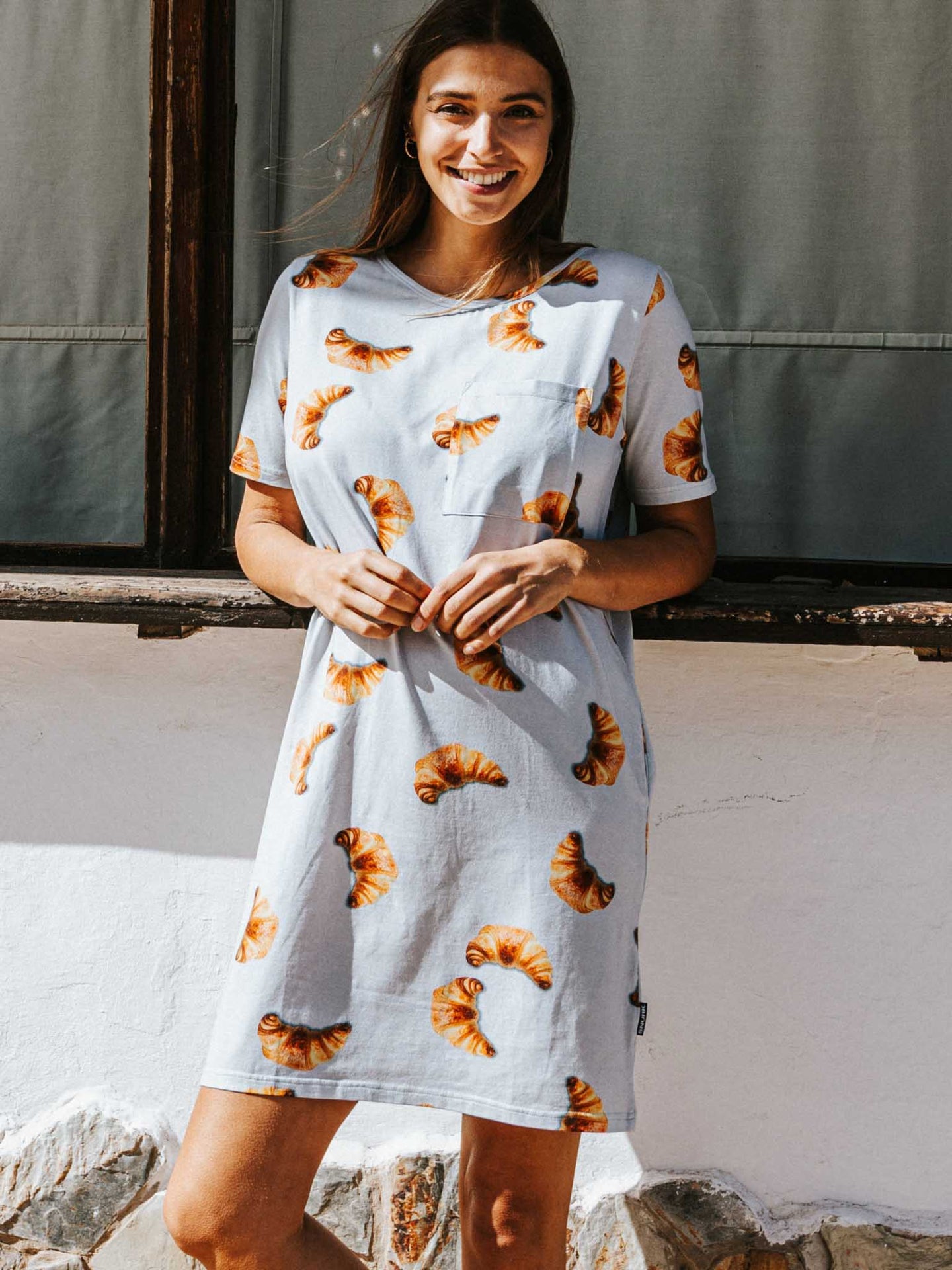 Croissants T-shirt Dress Dames