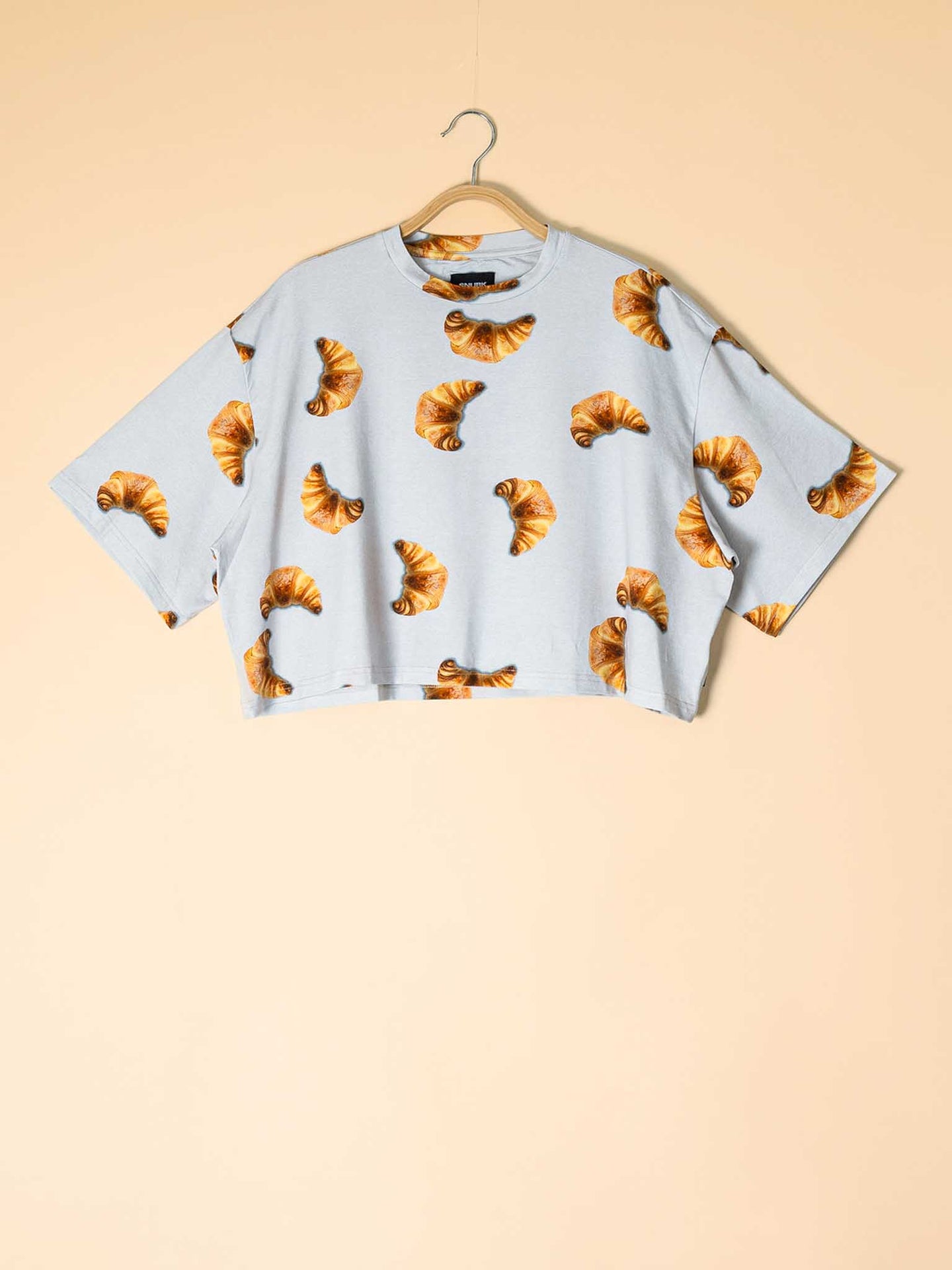 Croissants Cropped T-Shirt Dames - SNURK