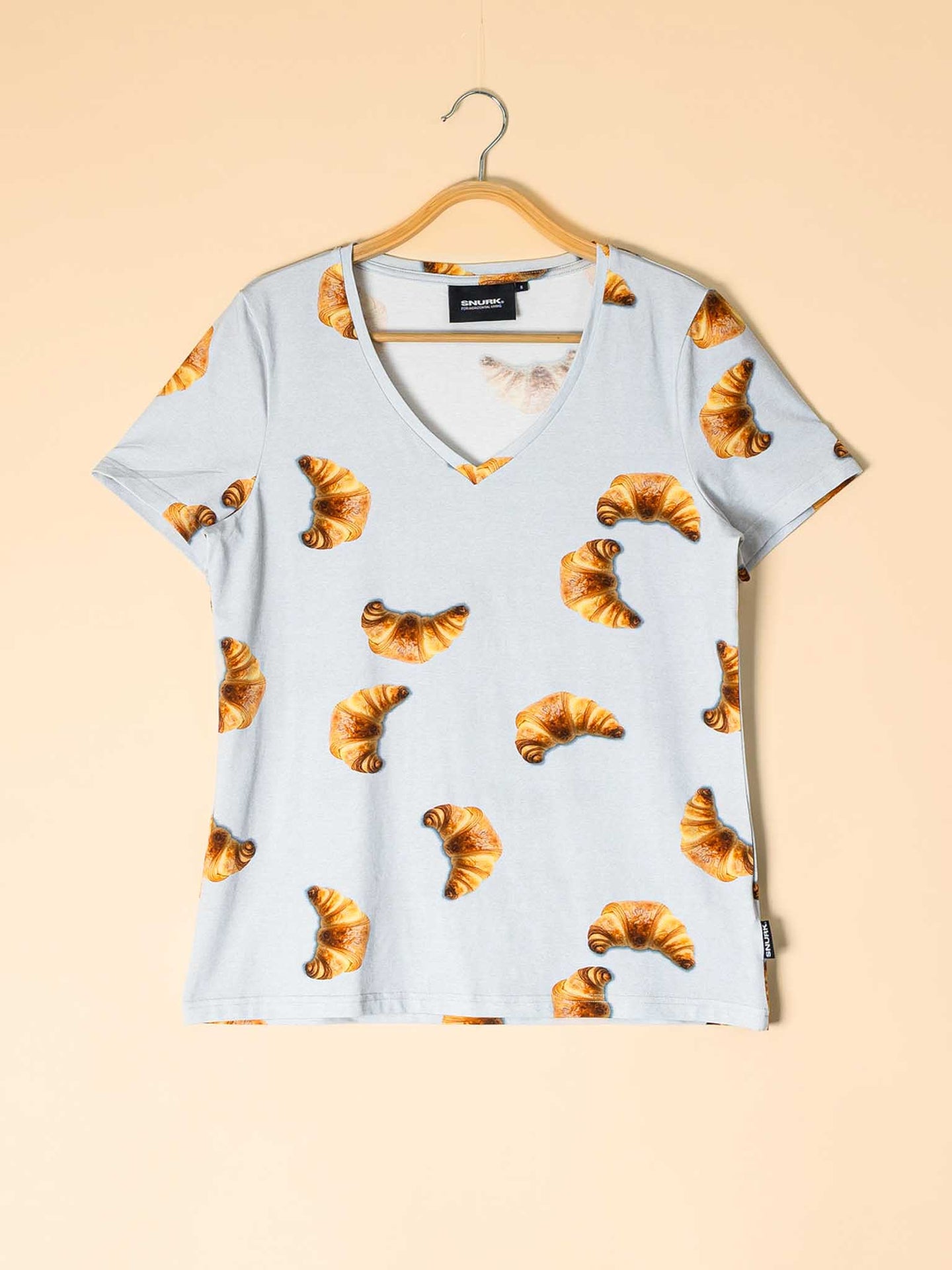 Croissants V-neck T-shirt Dames - SNURK