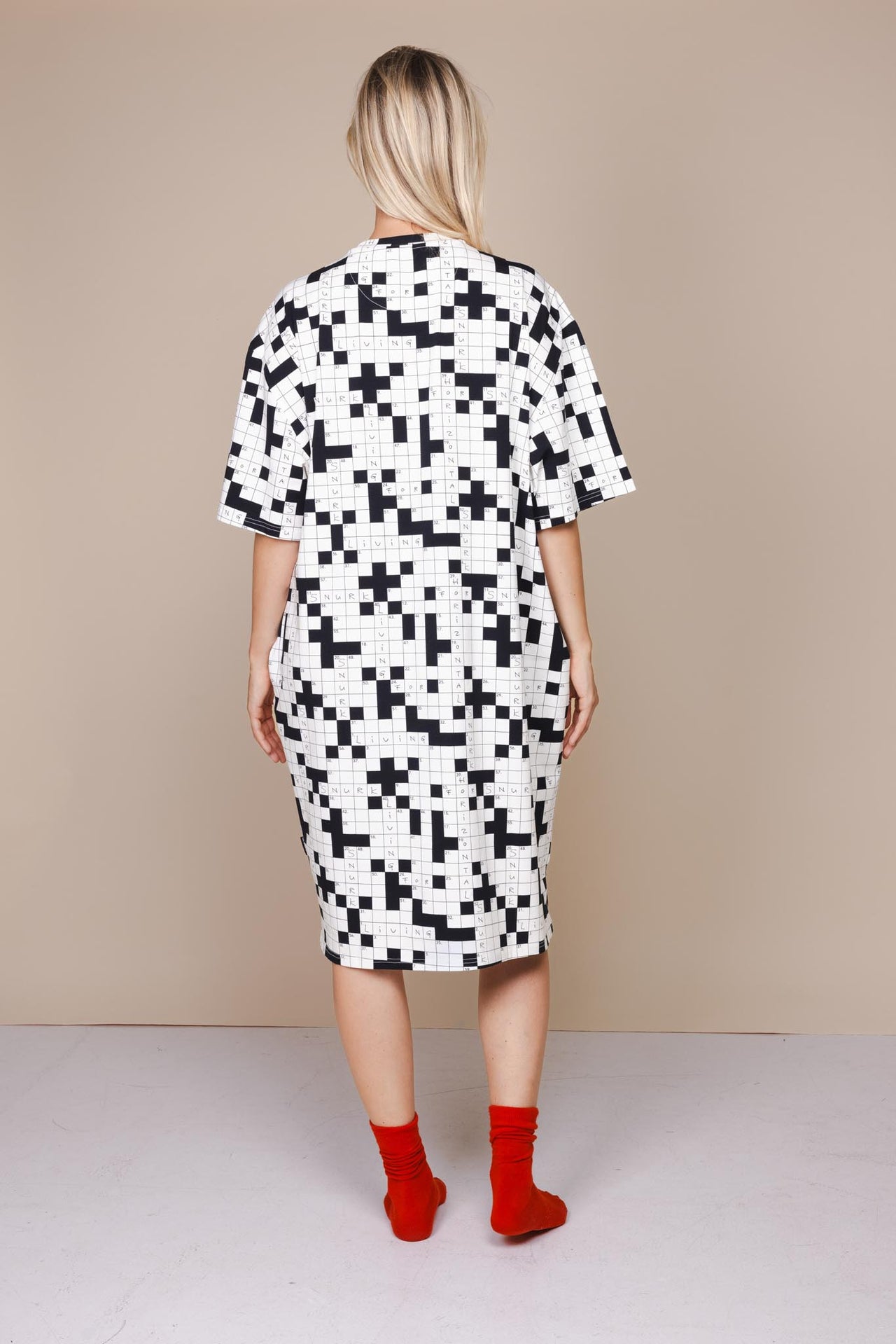 Crossword Relaxed Tee Dress Dames - SNURK