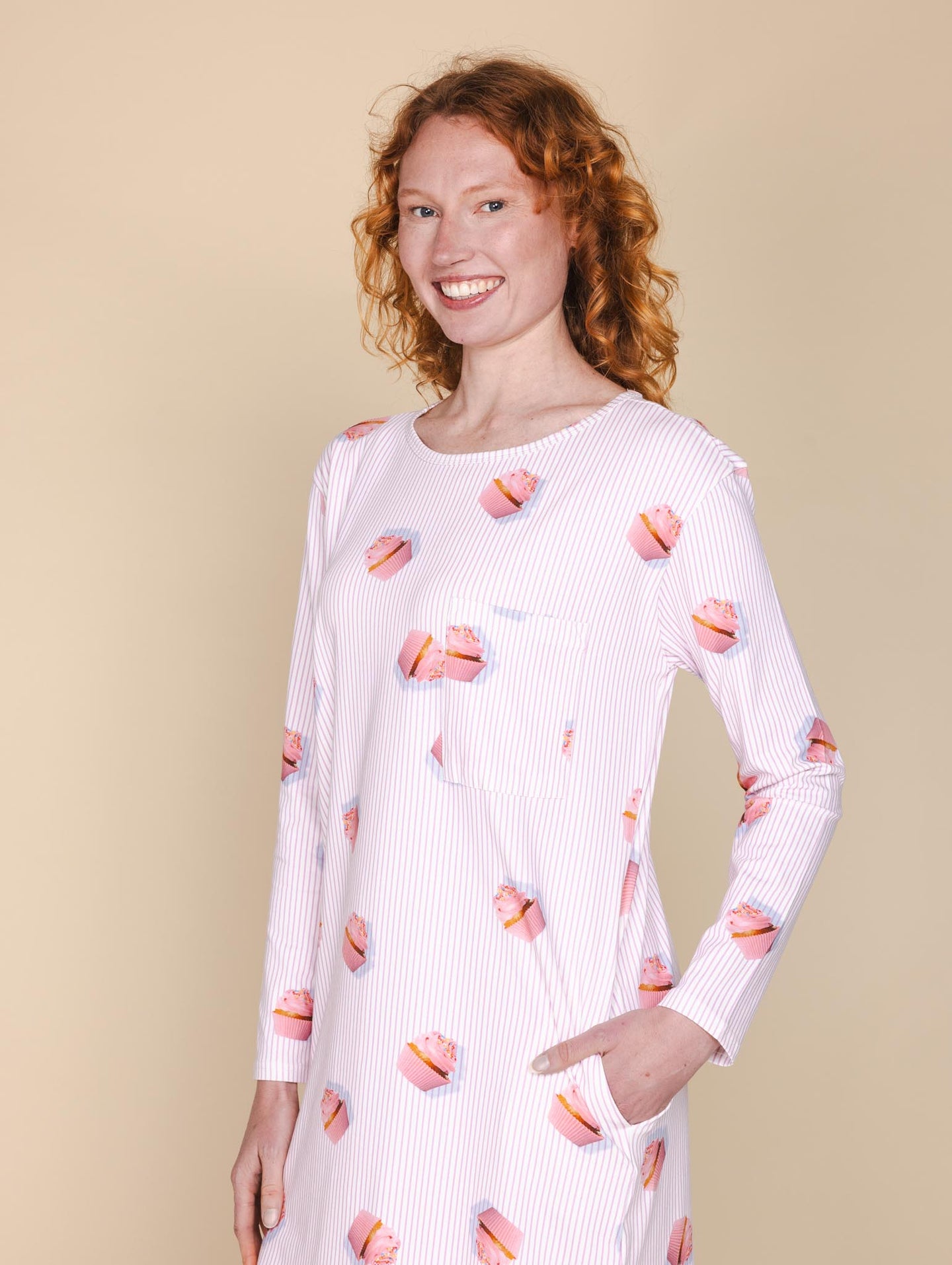 Cupcake Long Sleeve Dress Dames