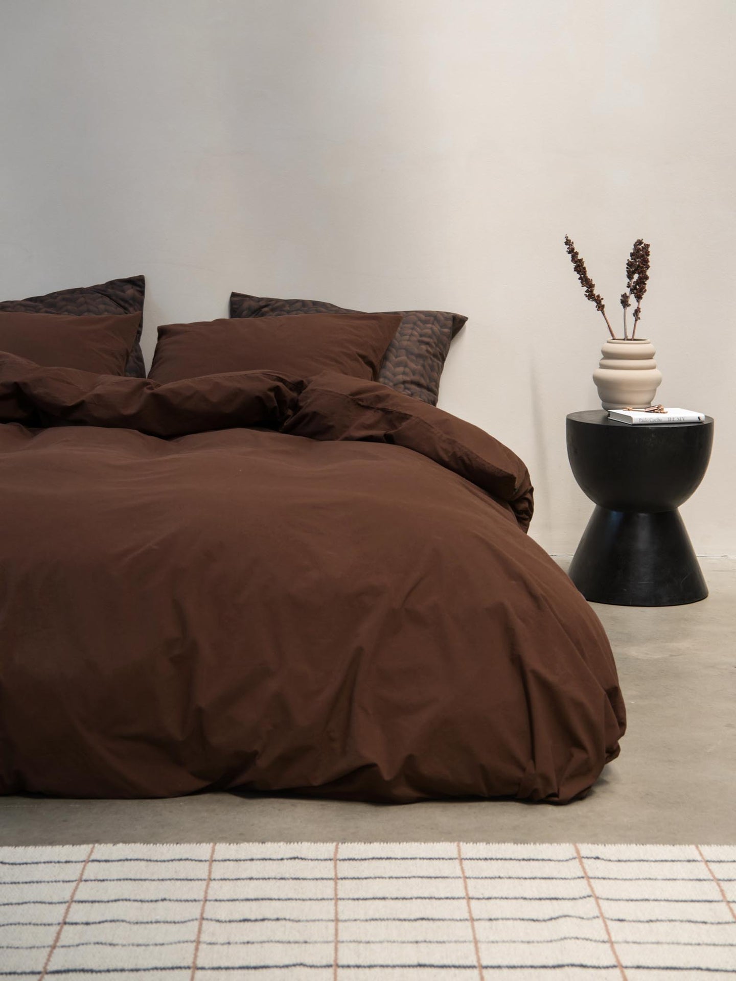 Dark Brown flanel dekbedovertrek