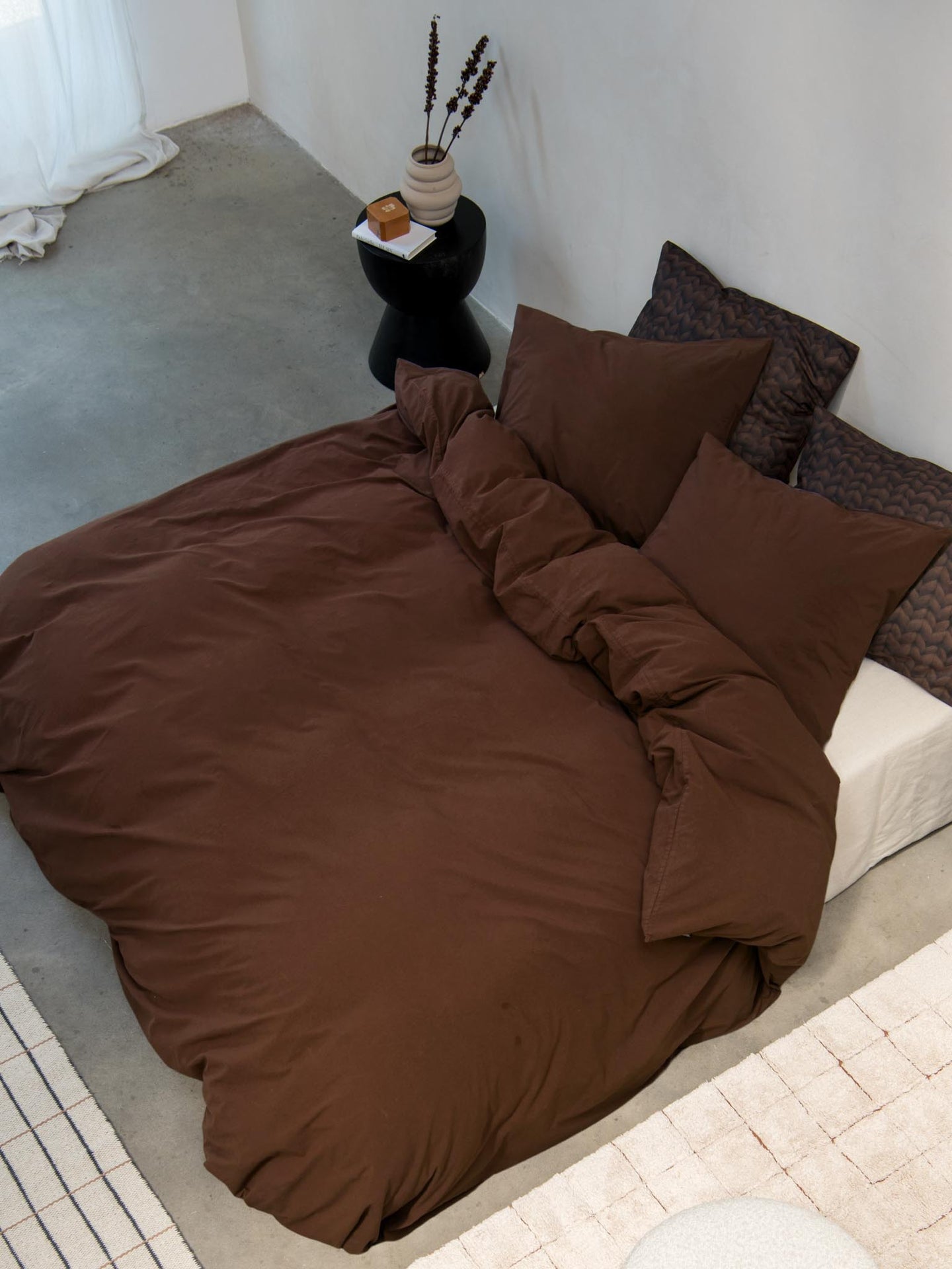 Dark Brown flanel dekbedovertrek