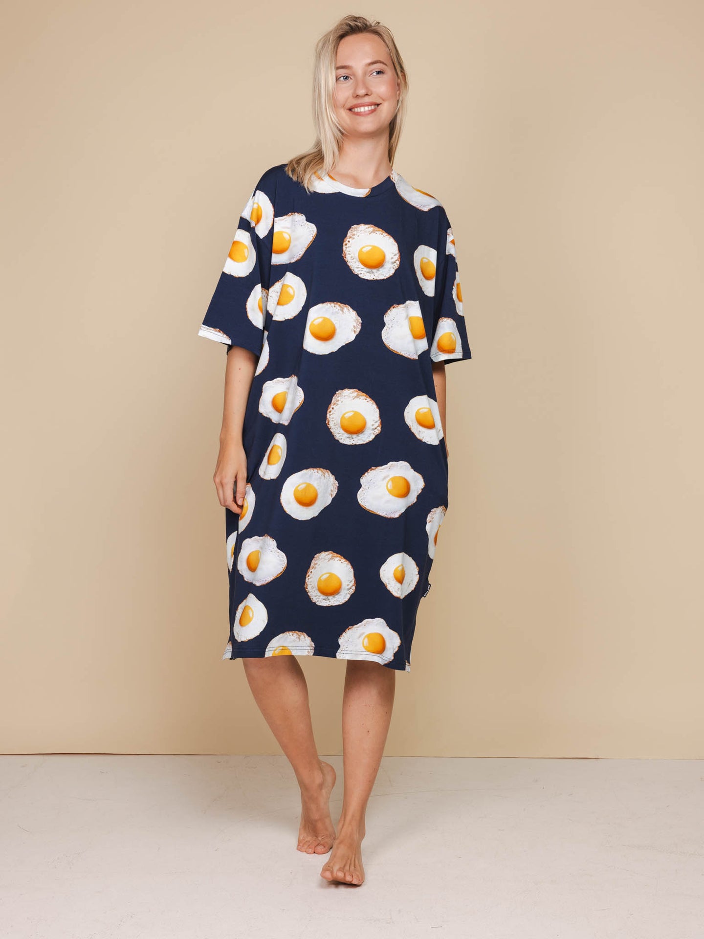 Eggs Navy Relaxed Tee Dress Dames - SNURK